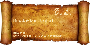 Brodafker Lehel névjegykártya